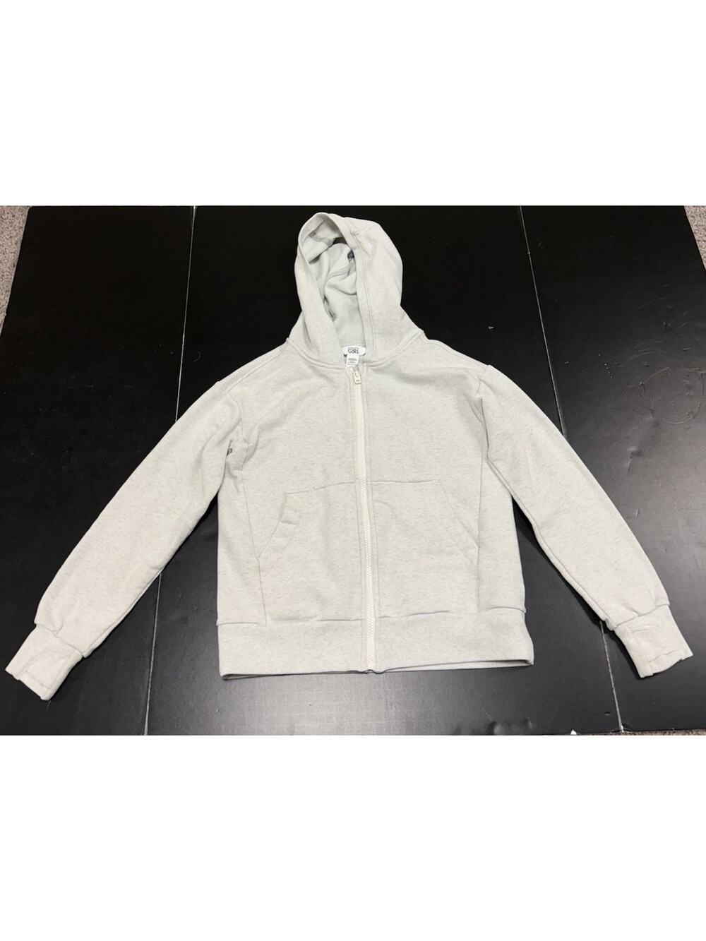 Athleta Girl Crop Hoodie Youth Kids Girl L 12 Gray Lightweight Full Zip